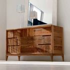 Dresser 3 skuffer moderne design i massiv valnød, Nino Viadurini