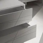 Kommode med 3 skuffer i malet træspånplade - Gemelli Viadurini