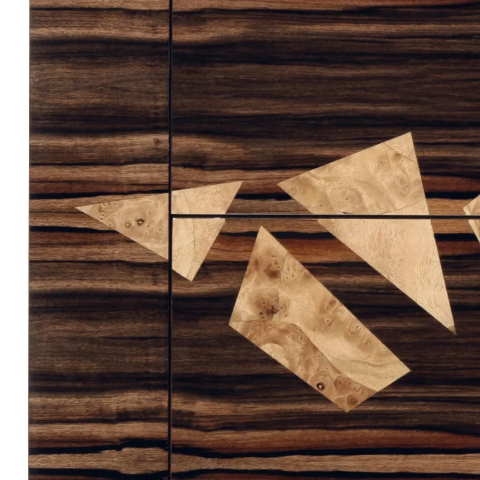 Design ibenholt træ kommode 4Cassetti Grilli Zarafa lavet i Italien Viadurini