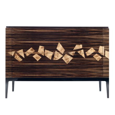 Design ibenholt træ kommode 4Cassetti Grilli Zarafa lavet i Italien Viadurini