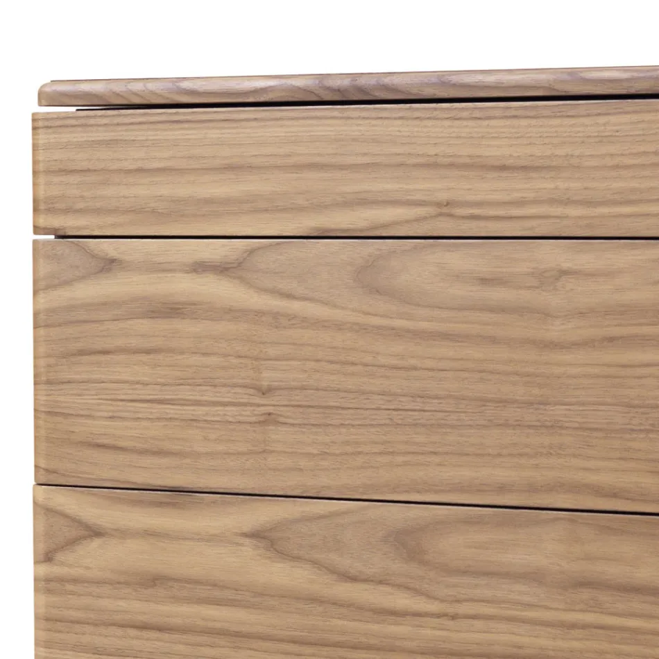 Massivt træ kommode og Grilli York design læder lavet i Italien Viadurini