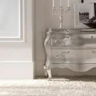 Kommode i massivt træ med sølvbladsfinish Made in Italy - Brugge Viadurini