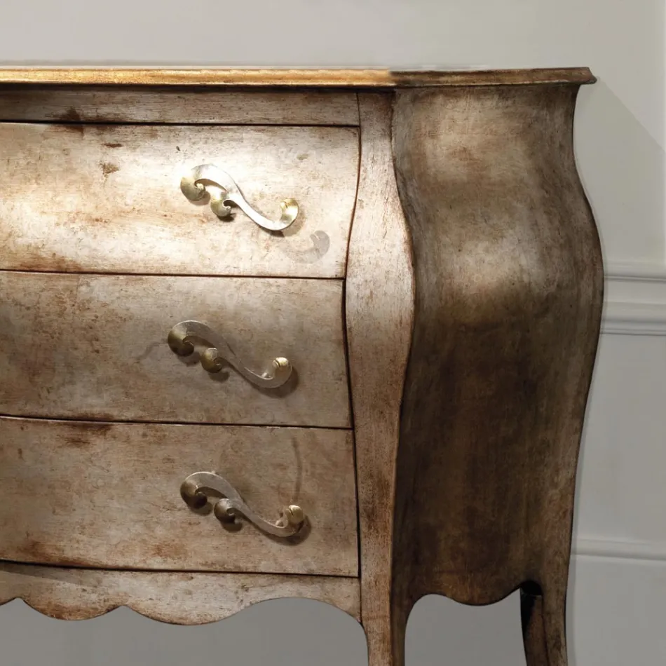 Kommode i Linden Blockboard med 3 skuffer Made in Italy - Bled Viadurini