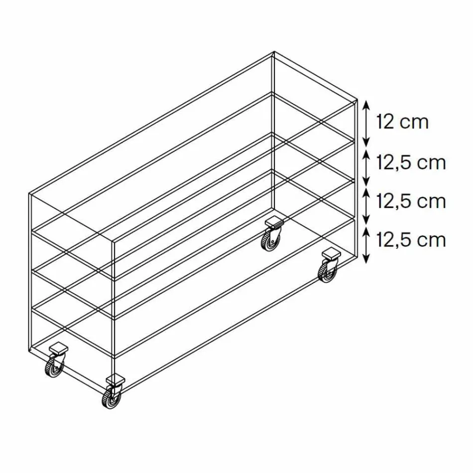 Extralight glas Kommode og seks hvide træ skuffer fremstillet i Italien - Ganzo Viadurini