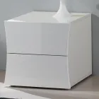 Bedside Soveværelse 2 Skuffer White Wood Arch Design - Sabine Viadurini