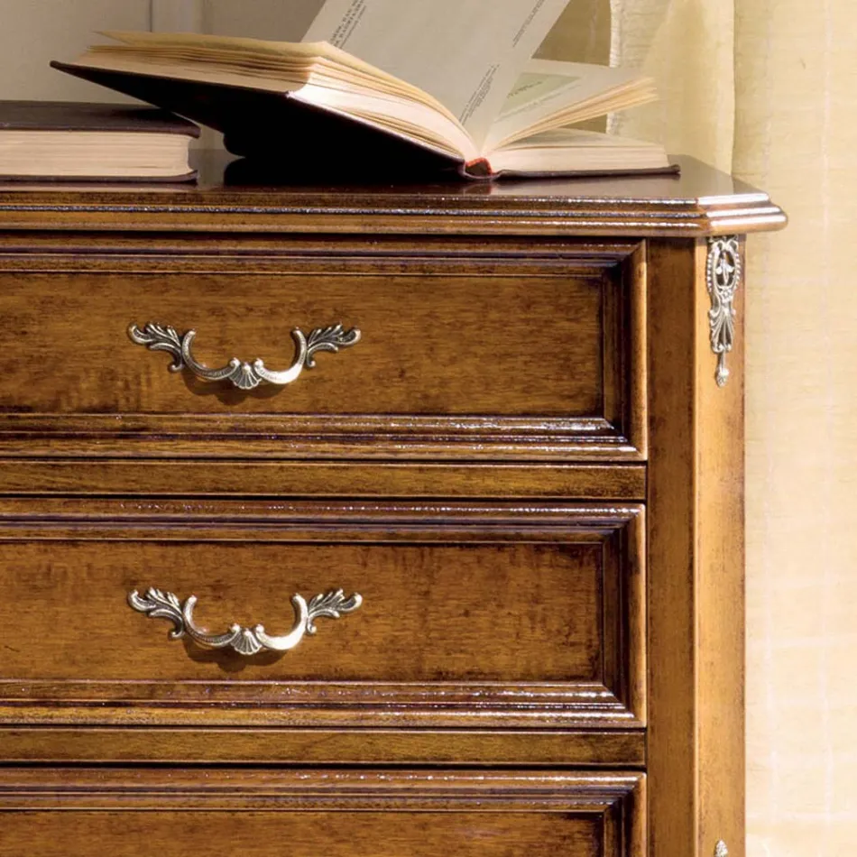 Soveværelses sengebord i valnøddetræ 3 skuffer lavet i Italien - Richard Viadurini