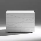 Natbord med 1 skuffe i malet træspånplade - Leone Viadurini