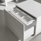 Natbord med 1 skuffe i malet træspånplade - Leone Viadurini