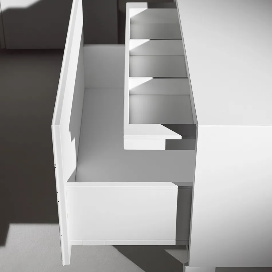 Natbord med 1 skuffe i malet træspånplade - Leone Viadurini