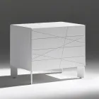 Natbord med 1 skuffe i malet træspånplade - Leone Viadurini