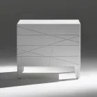 Natbord med 1 skuffe i malet træspånplade - Leone Viadurini