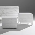 Natbord med 1 skuffe i malet træspånplade - Leone Viadurini