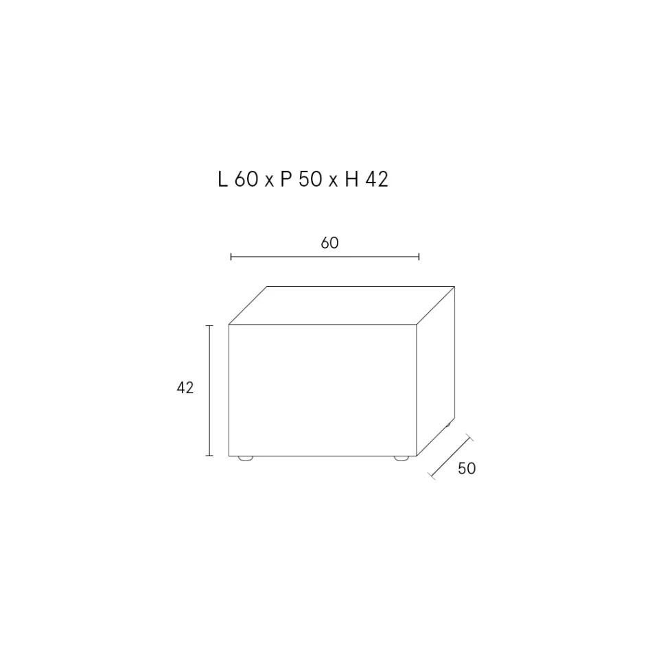 Natbord med 1 skuffe i malet træspånplade - Leone Viadurini