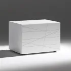 Natbord med 1 skuffe i malet træspånplade - Leone Viadurini