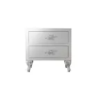 Sengebord med 2 skuffer i Pearl White finish Made in Italy - Bacau Viadurini