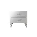 Sengebord med 2 skuffer i Pearl White finish Made in Italy - Bacau