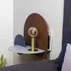 Sengebord i moderne design bestående af 3 modulære krydsfinerpaneler - Marea Viadurini