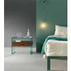 Nattbord i moderne design i ekstra klart glas Made in Italy - Secret Viadurini