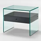 Nattbord i moderne design i ekstra klart glas Made in Italy - Secret Viadurini