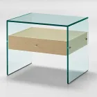 Nattbord i moderne design i ekstra klart glas Made in Italy - Secret Viadurini