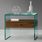 Nattbord i moderne design i ekstra klart glas Made in Italy - Secret Viadurini
