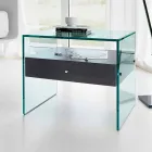 Nattbord i moderne design i ekstra klart glas Made in Italy - Secret Viadurini