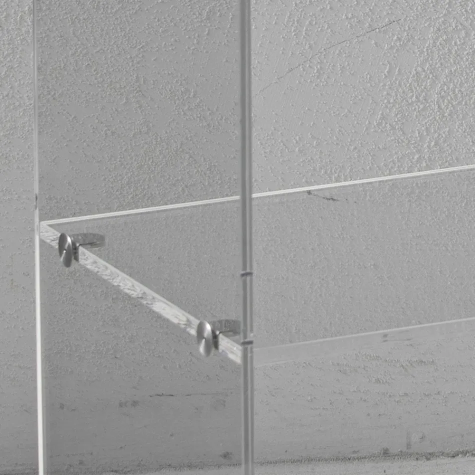 Gennemsigtigt akrylkrystal sengebord med designhylde - Minervo Viadurini