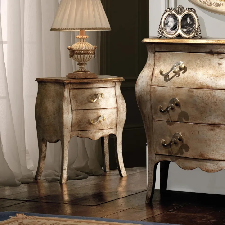 Lime blockboard sengebord med 2 skuffer Made in Italy - Bled Viadurini