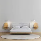 Sengebord i krydsfiner sammensat af 3 modulære paneler moderne design - Zita Viadurini