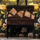 Sengebord i valnød og ibenholt træ Grilli Zarafa lavet i Italien Viadurini