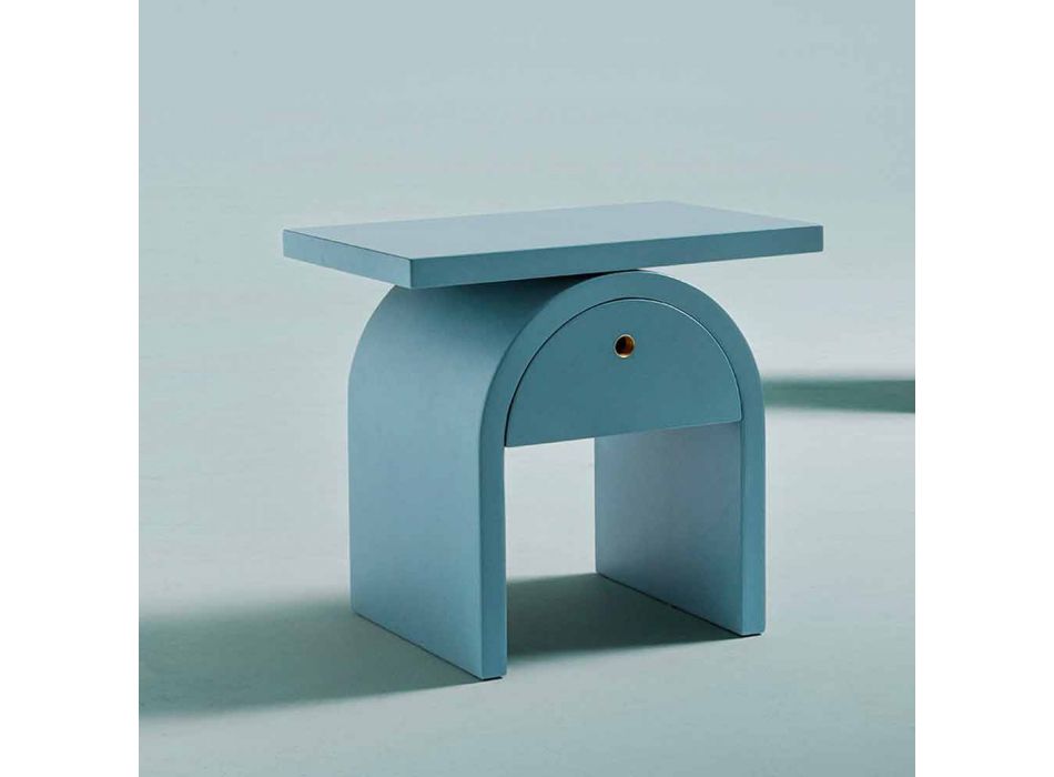 Sengebord i moderne design i farvet træ til soveværelset - Arcom Viadurini