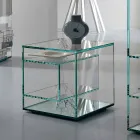 Sengebord i ekstra klart glas 2 Dimensioner Made in Italy - Linzy Viadurini