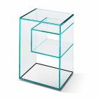 Sengebord i ekstra klart glas 2 Dimensioner Made in Italy - Linzy Viadurini