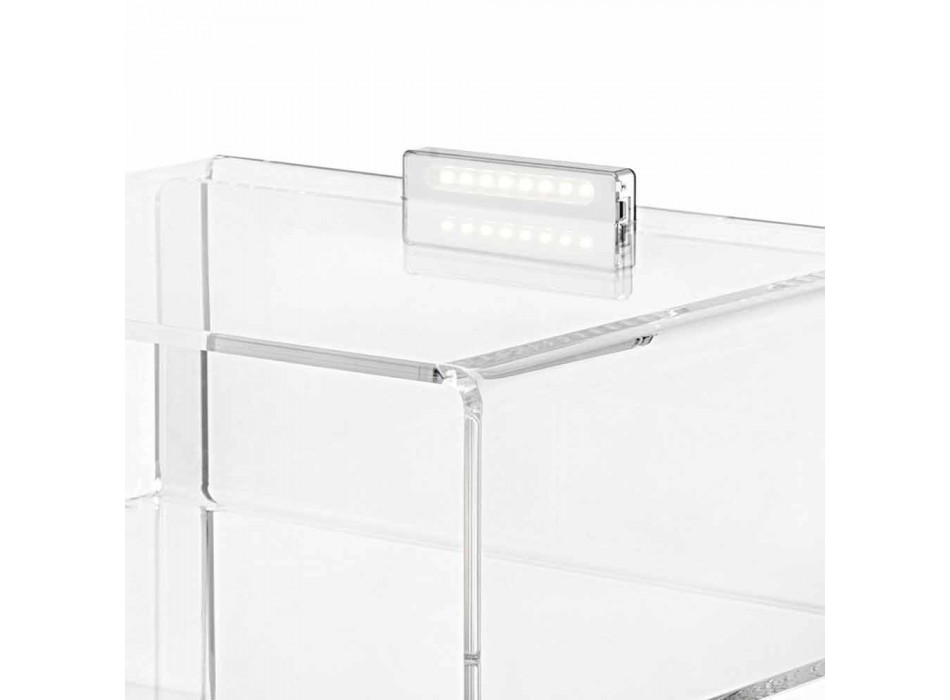 Sengebord med gennemsigtig LED lys lyser berøring Adelia Viadurini
