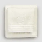 Komplet sæt ansigtshåndklæde og gæstehåndklæde i frotté- og hørblanding - Kilim Viadurini