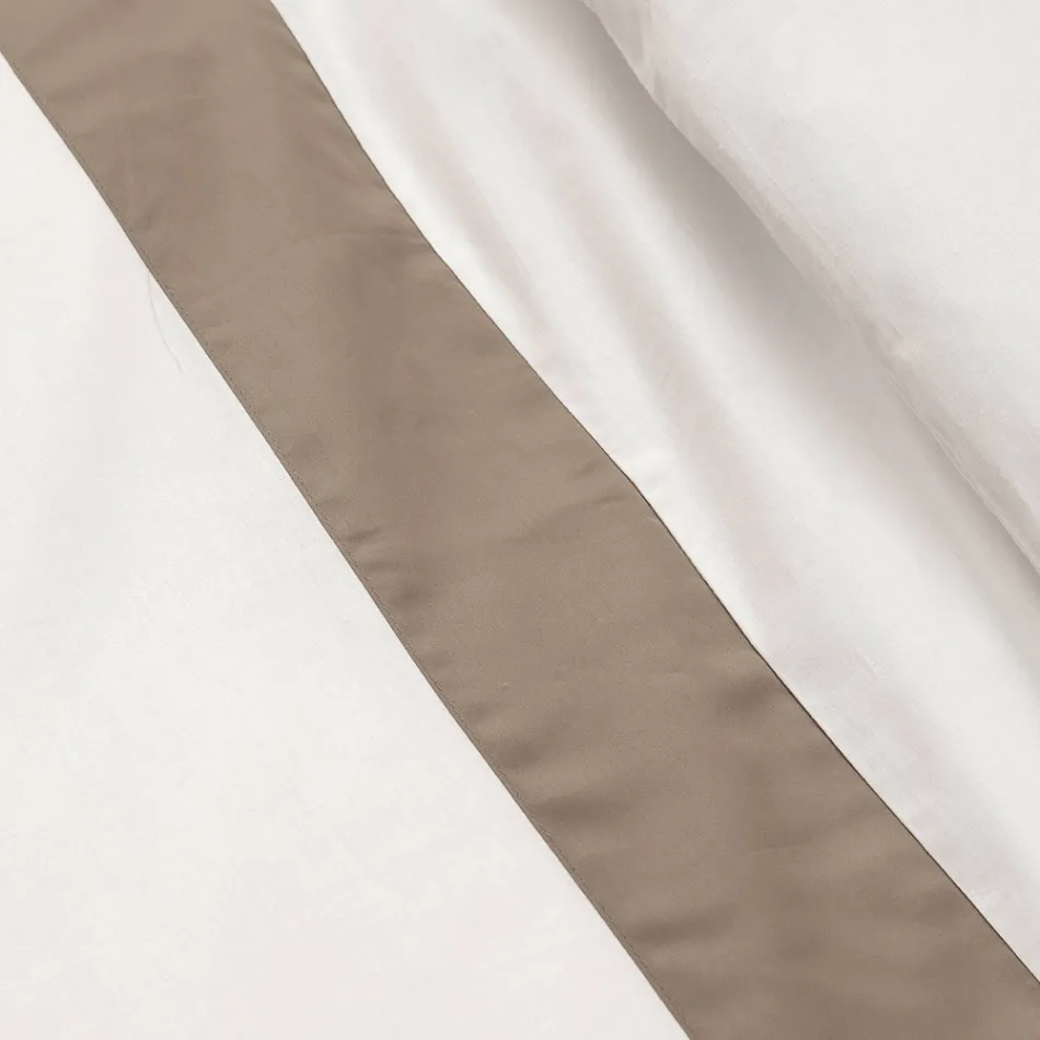 King Size Dynebetræk Sæt i 100% Bomuld og 10% Bomuld Satin - Detail Viadurini