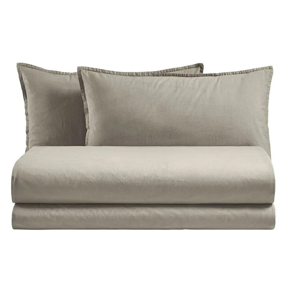 Komplet dobbelt dynebetræk i ren beklædningsfarvet bomuld - delikatesse Viadurini