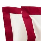 Satinarkssæt til dobbeltseng med farvede kanter - Hyacint Viadurini