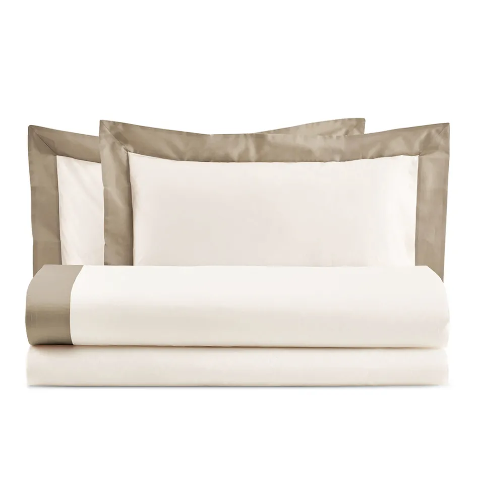 Komplet dobbeltseng i 100 % bomuld og 10 % bomuldssatin - detalje Viadurini