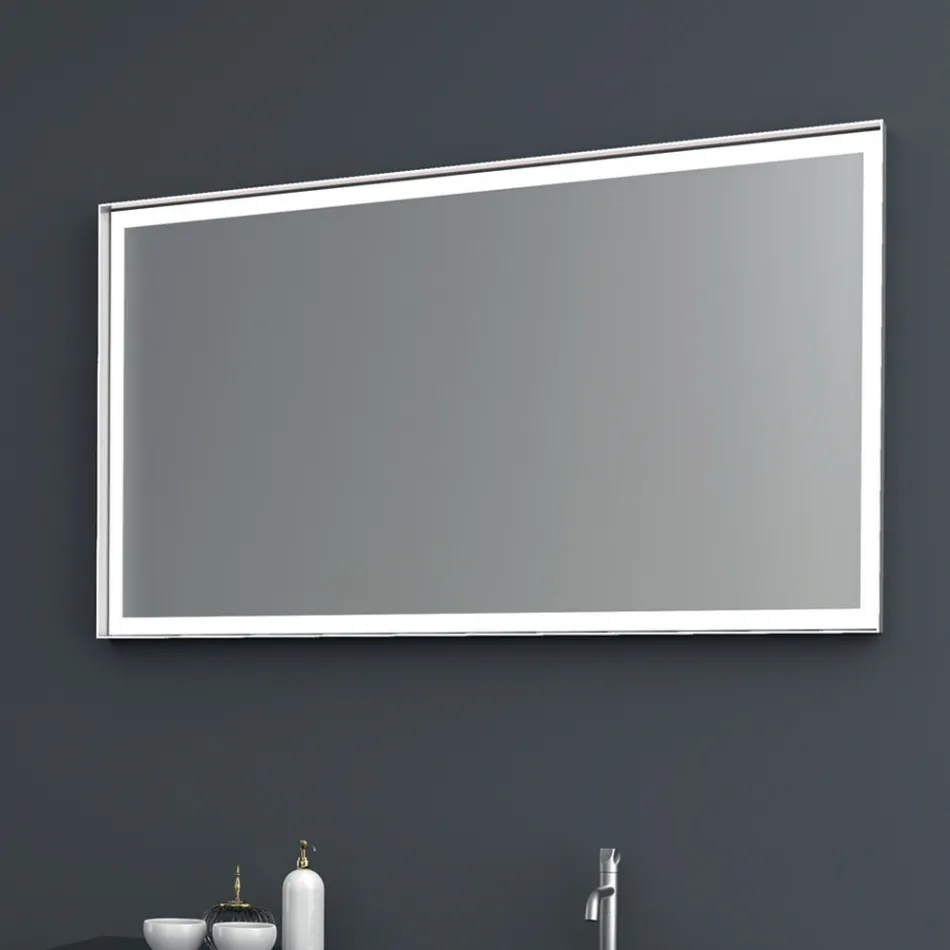 Sammensætning 2 Hængende badeværelsesmøbler i platinlakeret MDF 120 cm - Renga Viadurini