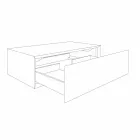 Sammensætning 3 Badeværelsesmøbler i teaktræ og Hi Macs® - talkum Viadurini