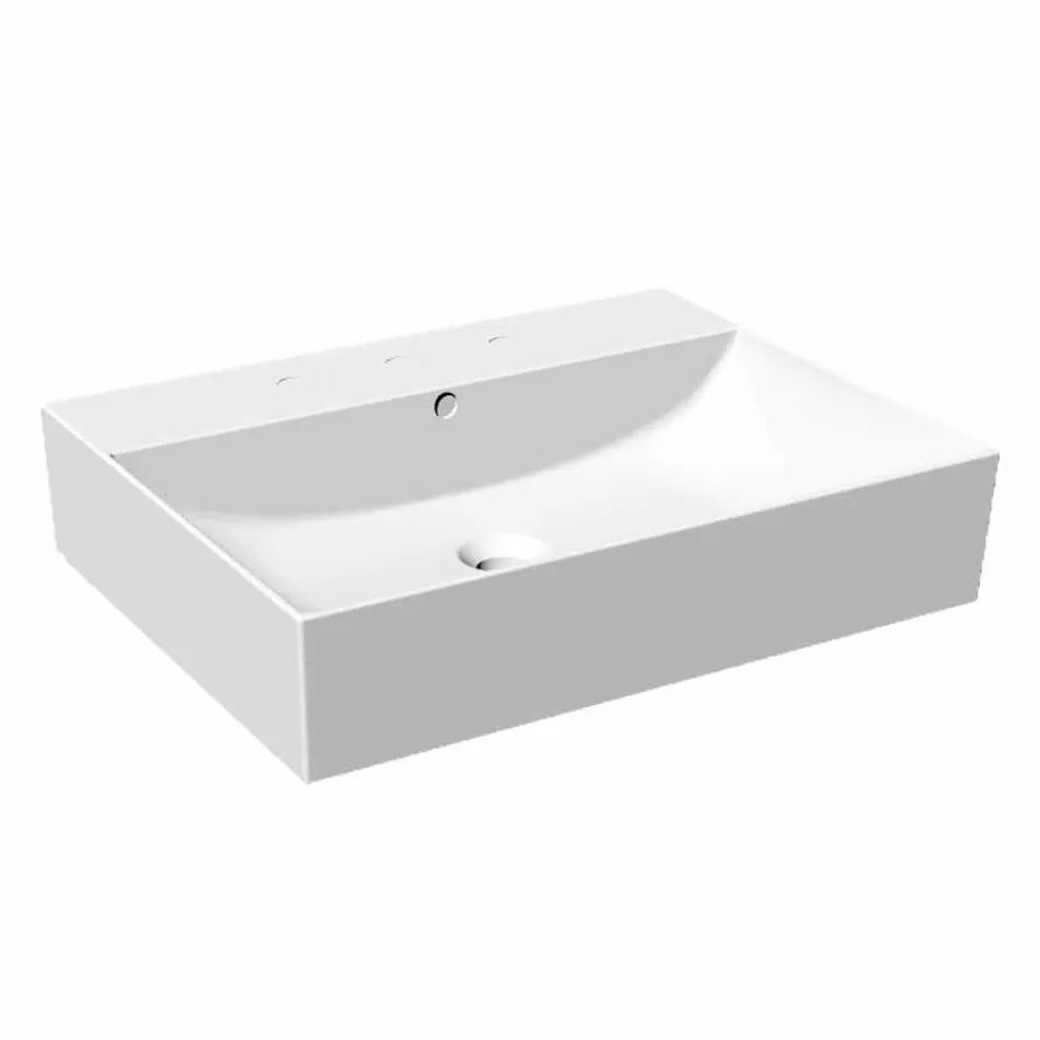 Sammensætning 3 Suspenderede badeværelsesmøbler i porcelænsstentøj 4 finish - Rambina Viadurini