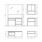 Sammensætning 5 Fritstående badeværelsesmøbler i metal og Ecolegno Fremstillet i Italien - Cizco Viadurini