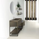 Sammensætning 5 Fritstående badeværelsesmøbler i metal, Ecolegno og luksusstentøj - Cizco Viadurini