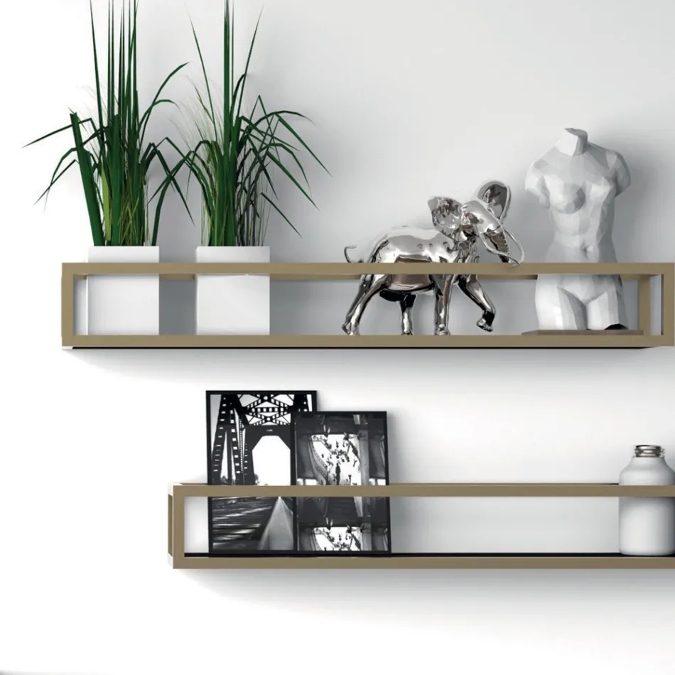 Sammensætning 5 Fritstående badeværelsesmøbler i metal, Ecolegno og luksusstentøj - Cizco Viadurini