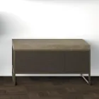 Sammensætning 5 Fritstående badeværelsesmøbler i metal, Ecolegno og luksusstentøj - Cizco Viadurini