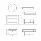 Sammensætning 5 Fritstående badeværelsesmøbler i metal, Ecolegno og luksusstentøj - Cizco Viadurini