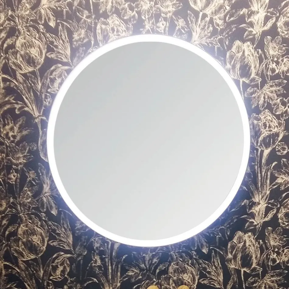 Sammensætning 5 Suspenderede badeværelsesmøbler i træ og krystal Lavet i Italien - Renga Viadurini