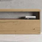 Moderne vægkomposition i nordisk knudet eg og jernfinish - Siri Viadurini