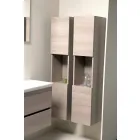 Suspenderet badeværelse møbelsammensætning i Oak Melamine - Becky Viadurini